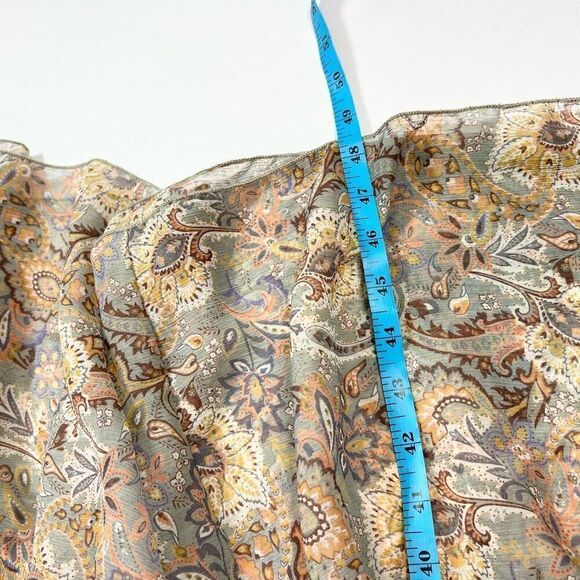 Aura Dress Womens Medium Midi Floral Long-Sleeve High-Neck A-Line Tiered - Picture 2 of 10